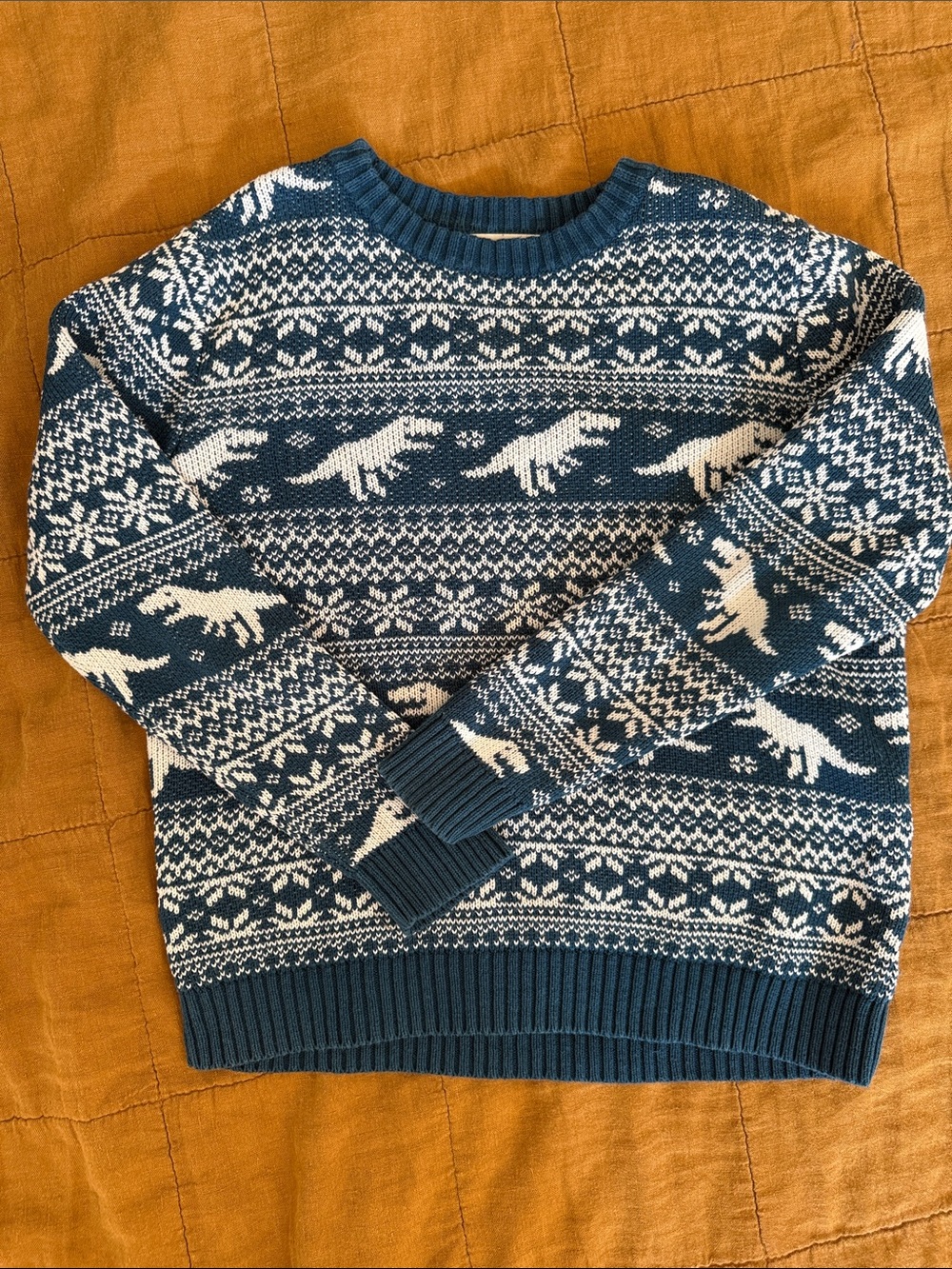 Tucker and Tate Blue and White Fair Isle Crewneck Sweater